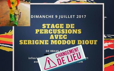 9 juillet 2017 – Stage de percussions avec Serigne Modou Diouf