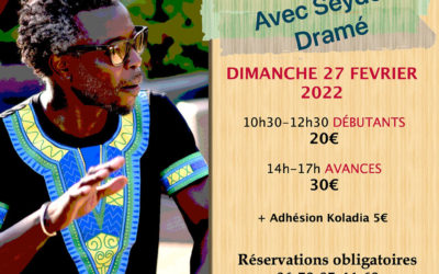 Dimanche 27 février 2022 – Stage Djembé et Doumdouns avec Seydou Dramé