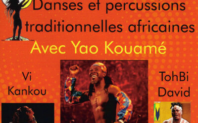 Du 29 au 30 juillet 2022 – Danses et percussions traditionnelles africaines avec Yao Kouamé
