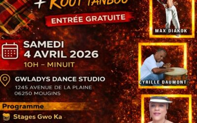 Samedi 4 avril 2026 – Stage de gwoka avec Max Diakok et Cyrille Daumont