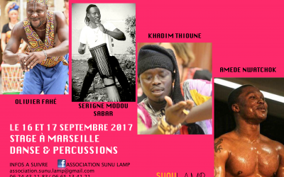 16 et 17 septembre 2017 – Stages danse et percussion Sabar et Mandingue